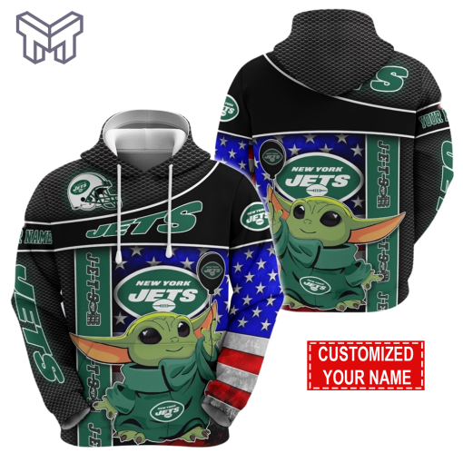 Personalized NFL New York Jets Hoodie Baby Yoda Unisex Hoodie
