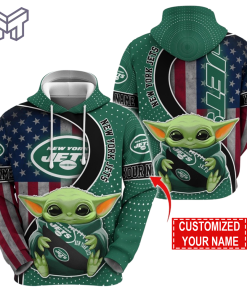 Personalized NFL New York Jets Hoodie Baby Yoda Unisex Hoodie For Fans