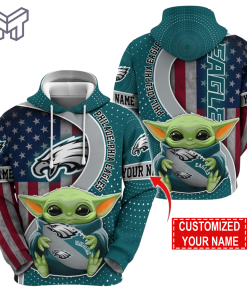 Personalized NFL Philadelphia Eagles Hoodie Baby Yoda Unisex Hoodie For Fans