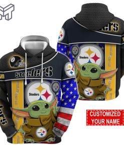 Personalized NFL Pittsburgh Steelers Hoodie Baby Yoda Unisex Hoodie