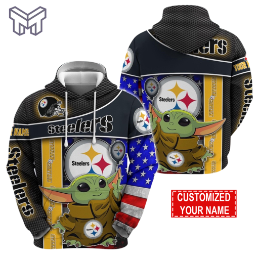 Personalized NFL Pittsburgh Steelers Hoodie Baby Yoda Unisex Hoodie