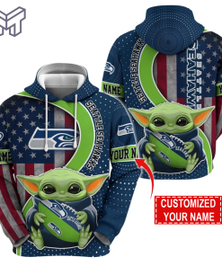 Personalized NFL Seattle Seahawks Hoodie Baby Yoda Unisex Hoodie For Fans