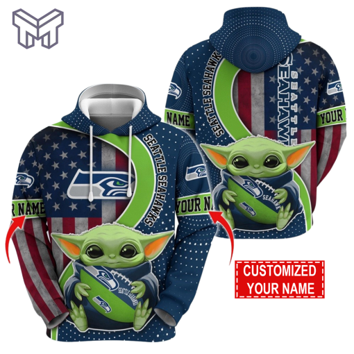 Personalized NFL Seattle Seahawks Hoodie Baby Yoda Unisex Hoodie For Fans