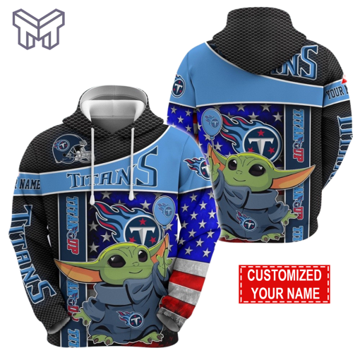 Personalized NFL Tennessee Titans Hoodie Baby Yoda Unisex Hoodie