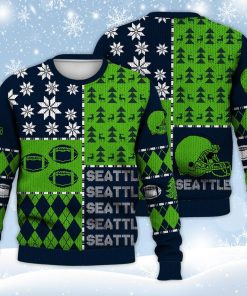 Seattle Ugly Sweater Christmas, Retro Football American