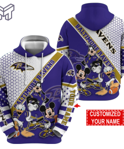 Personalized NFL Baltimore Ravens Hoodie Character Cartoon Movie Unisex Hoodie