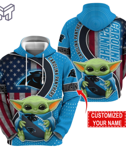 Personalized NFL Carolina Panthers Hoodie Baby Yoda Unisex Hoodie For Fans