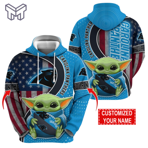 Personalized NFL Carolina Panthers Hoodie Baby Yoda Unisex Hoodie For Fans