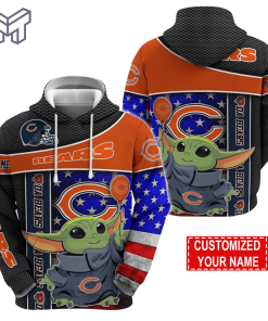 Personalized NFL Chicago Bears Hoodie Baby Yoda Unisex Hoodie