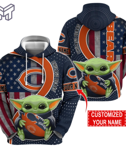 Personalized NFL Chicago Bears Hoodie Baby Yoda Unisex Hoodie For Fans