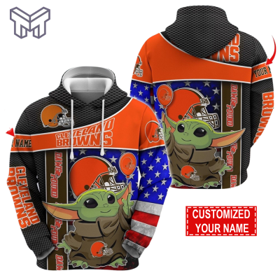 Personalized NFL Cleveland Browns Hoodie Baby Yoda Unisex Hoodie