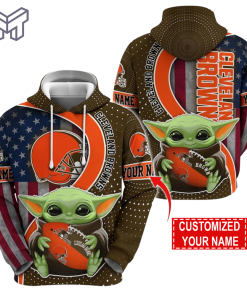 Personalized NFL Cleveland Browns Hoodie Baby Yoda Unisex Hoodie For Fans