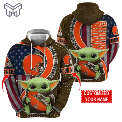Personalized NFL Cleveland Browns Hoodie Baby Yoda Unisex Hoodie For Fans