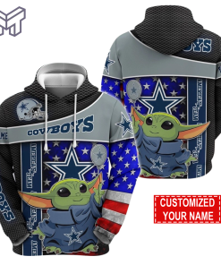 Personalized NFL Dallas Cowboys Hoodie Baby Yoda Unisex Hoodie