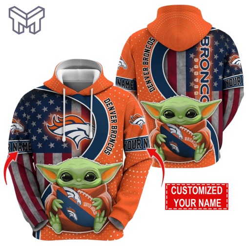 Personalized NFL Denver Broncos Hoodie Baby Yoda Unisex Hoodie For Fans