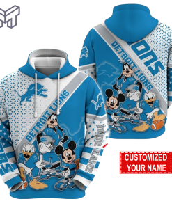 Personalized NFL Detroit Lions Hoodie Character Cartoon Movie Unisex Hoodie