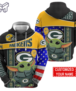 Personalized NFL Green Bay Packers Hoodie Baby Yoda Unisex Hoodie