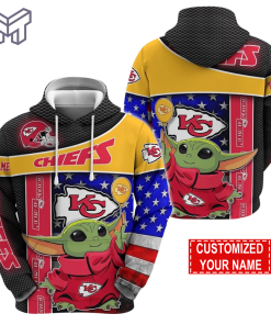 Personalized NFL Kansas City Chiefs Hoodie Baby Yoda Unisex Hoodie