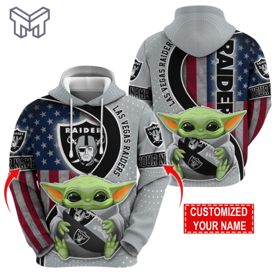 Personalized NFL Las Vegas Raiders Hoodie Baby Yoda Unisex Hoodie For Fans