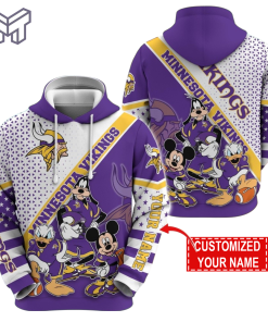 Personalized NFL Minnesota Vikings Hoodie Character Cartoon Movie Unisex Hoodie