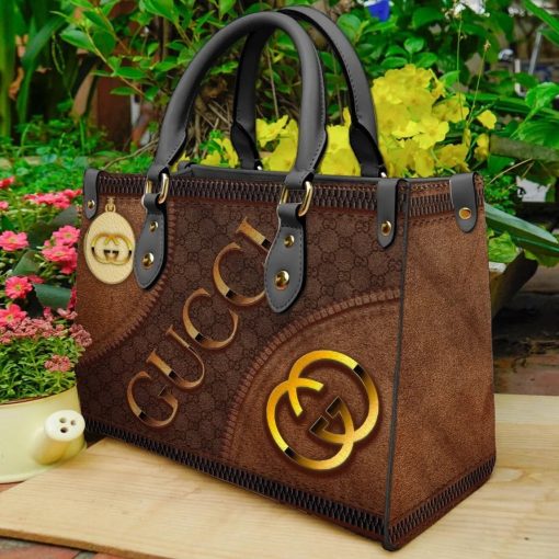 Gucci Golden Logo Brown Luxury Brand Women Small Handbag For Beauty