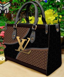 Official Louis vuitton yellow logo brown black women small handbag