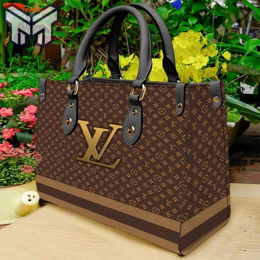 Official Louis vuitton yellow logo brown luxury women small handbag