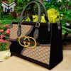 Gucci yellow logo beige black women small handbag outfit for beauty