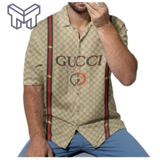 Gucci Hawaiian Shirt, Hawaiian Shirts For Men, Gucci short sleeve button shirt – Mura17816