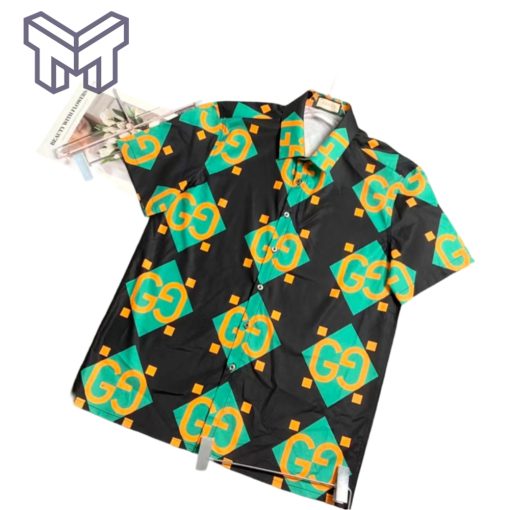 Gucci Hawaiian Shirt, Hawaiian Shirts For Men, Gucci short sleeve button shirt – Mura30511