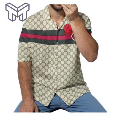 Gucci Hawaiian Shirt,Hawaiian Shirts For Men, Gucci short sleeve button shirt – Mura17801