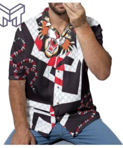 Gucci Hawaiian Shirt,Hawaiian Shirts For Men, Gucci short sleeve button shirt – Mura17809