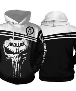 Metallica Black White Skull Pullover Hoodie