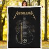 Metallica James Hetfield Iron Cross Guitar Fleece Blanket