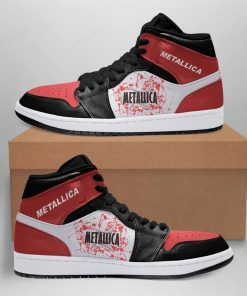 Metallica Red Black Air Jordan 1 High Sneakers