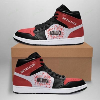 Metallica Red Black Air Jordan 1 High Sneakers