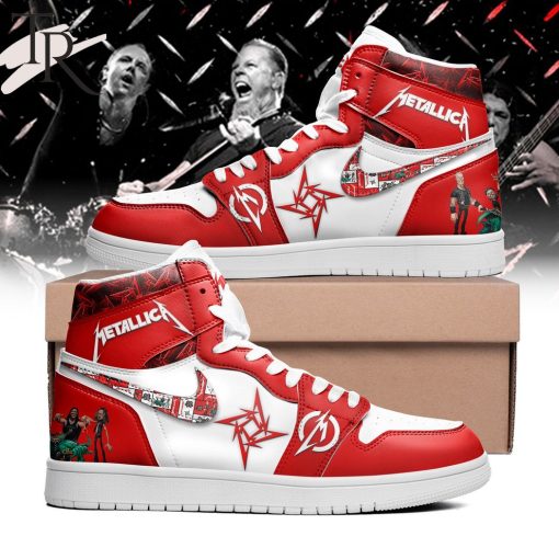 Metallica Red White Air Jordan 1 High Sneakers