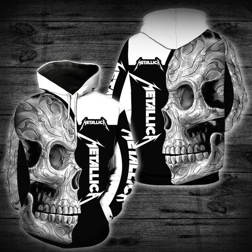 Metallica Sugar skull All Over Printed Pullover Hoodie