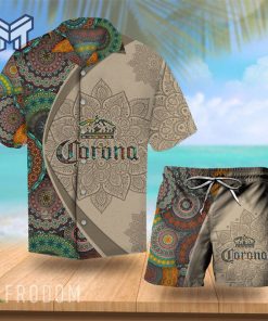 Aloha Mandala Corona Extra Beer Hawaiian Shirt And Shorts Set