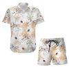 Chip Dale Nuts Summer Tropical Print Disney Hawaiian Button Down Shirt Shorts Set Unisex Outfits