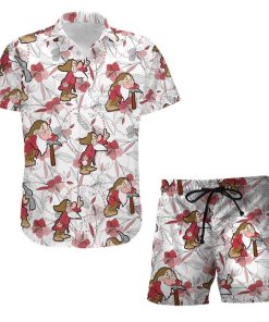 Grumpy Dwarf Hammer Summer Tropical Print Disney Hawaiian Button Down Shirt Shorts Set Unisex Outfits