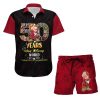 Grumpy Dwarf Red 50th Anniversary Glitter Castle Disney Hawaiian Summer Vacation Button Down Shirt Shorts Set Unisex Outfits