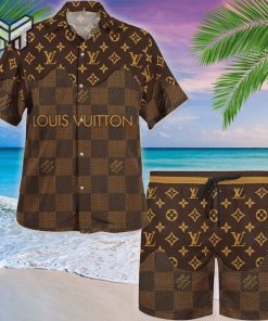 Louis Vuitton Brown Luxury Brand Fashion Hawaii Set