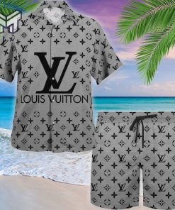 Louis Vuitton Grey Luxury Brand Fashion Hawaii Set