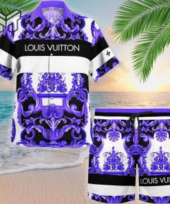 Louis Vuitton Purple Luxury Brand Fashion Hawaii Set