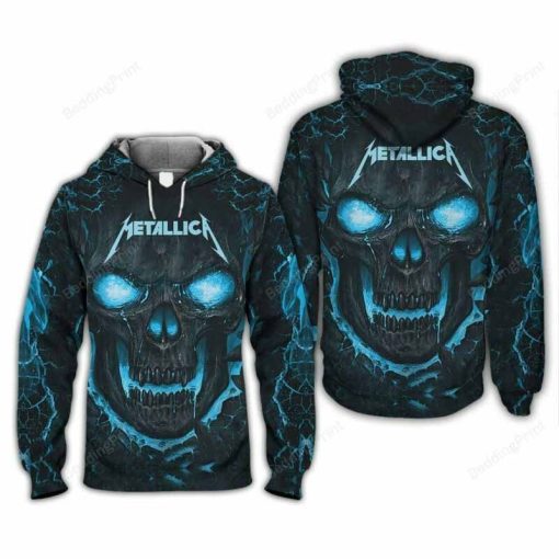 Metallica Skull Hoodie All Over Print Shirt Black