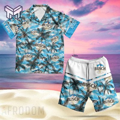 Personalized Tropical Busch Beer Hawaiian Shirt And Shorts Set