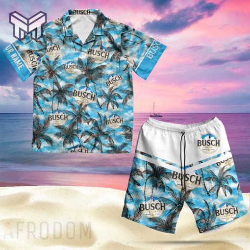 Personalized Tropical Busch Beer Hawaiian Shirt And Shorts Set