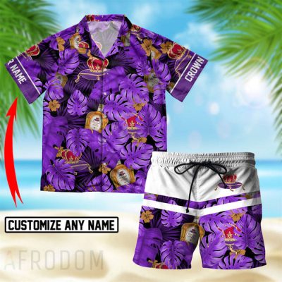 Personalized Tropical Crown Royal Hawaiian Shirt And Shorts Set