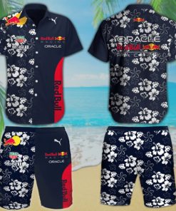 Red Bull Racing Oracle Hawaiian Beach Set Hawaiian Shirt and Short For Summer